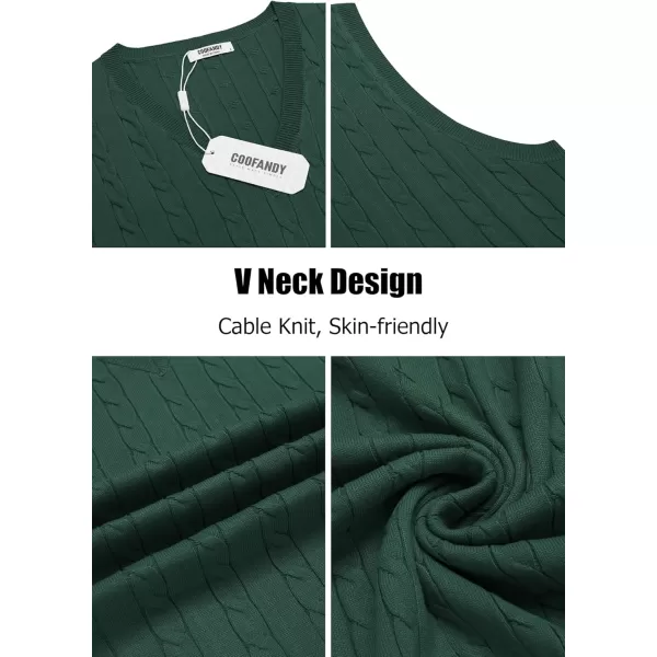 COOFANDY Men's Sweater Vest V Neck Slim Fit Cable Knitted Sleeveless Pullover Sweater