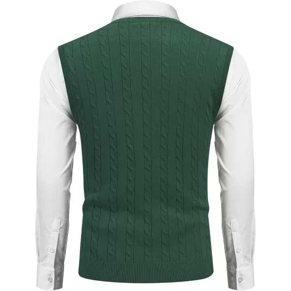 COOFANDY Men's Sweater Vest V Neck Slim Fit Cable Knitted Sleeveless Pullover Sweater