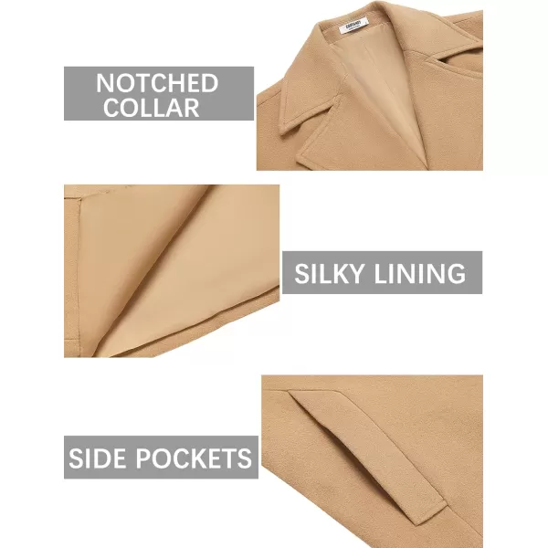 COOFANDY Mens Trench Coat Notched Collar Single Breasted Peacoat Winter Overcoat With Pockets