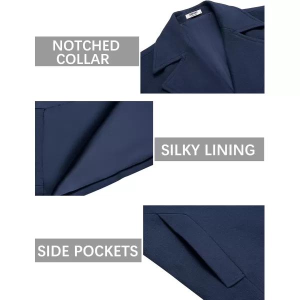 COOFANDY Mens Trench Coat Notched Collar Single Breasted Peacoat Winter Overcoat With Pockets