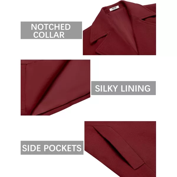 COOFANDY Mens Trench Coat Notched Collar Single Breasted Peacoat Winter Overcoat With Pockets