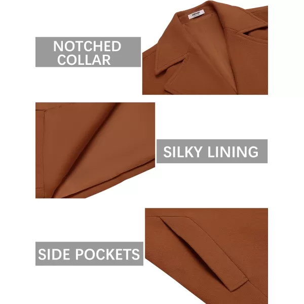 COOFANDY Mens Trench Coat Notched Collar Single Breasted Peacoat Winter Overcoat With Pockets