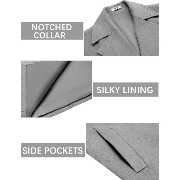 COOFANDY Mens Trench Coat Notched Collar Single Breasted Peacoat Winter Overcoat With Pockets