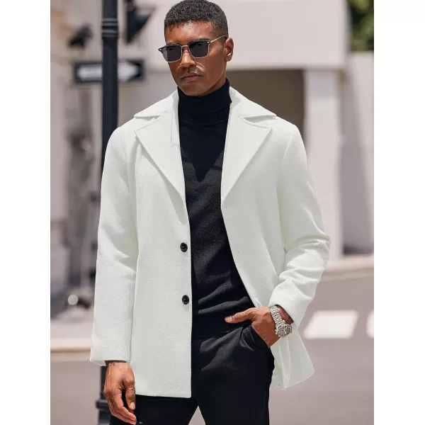 COOFANDY Mens Trench Coat Notched Collar Single Breasted Peacoat Winter Overcoat With Pockets