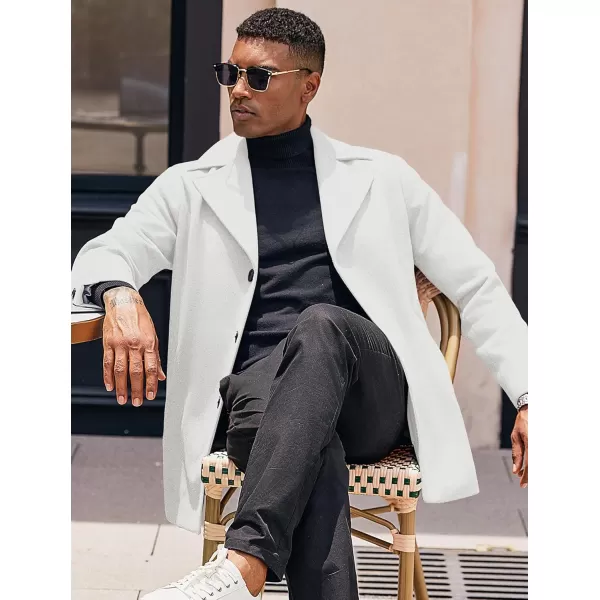 COOFANDY Mens Trench Coat Notched Collar Single Breasted Peacoat Winter Overcoat With Pockets