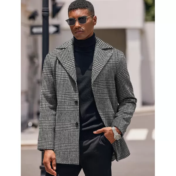 COOFANDY Mens Trench Coat Notched Collar Single Breasted Peacoat Winter Overcoat With Pockets