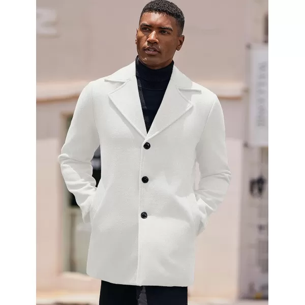 COOFANDY Mens Trench Coat Notched Collar Single Breasted Peacoat Winter Overcoat With Pockets