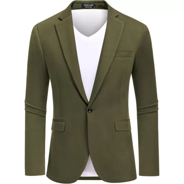 COOFANDY Mens Blazer Jacket One Button Casual Suit Jackets Stretch Knit Sport Coat