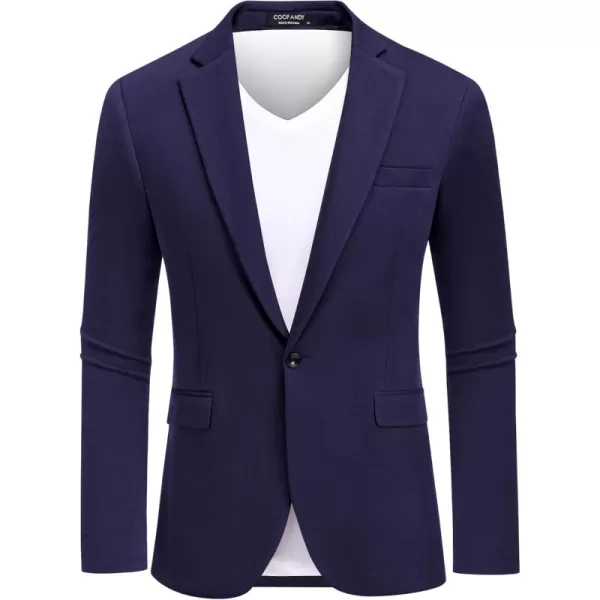 COOFANDY Mens Blazer Jacket One Button Casual Suit Jackets Stretch Knit Sport Coat
