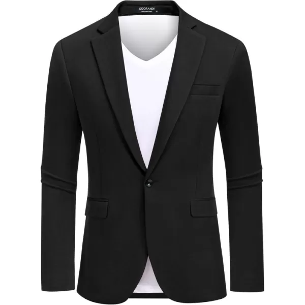 COOFANDY Mens Blazer Jacket One Button Casual Suit Jackets Stretch Knit Sport Coat