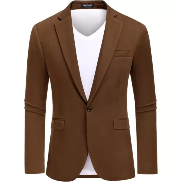 COOFANDY Mens Blazer Jacket One Button Casual Suit Jackets Stretch Knit Sport Coat