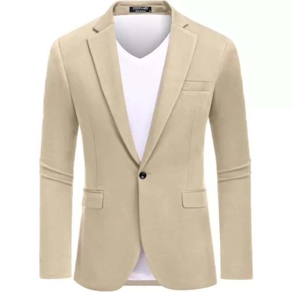 COOFANDY Mens Blazer Jacket One Button Casual Suit Jackets Stretch Knit Sport Coat
