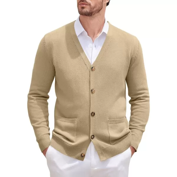 COOFANDY Men's Cardigan Sweater Long Sleeve Casual V Neck Button Down Knitted Sweater with Pockets