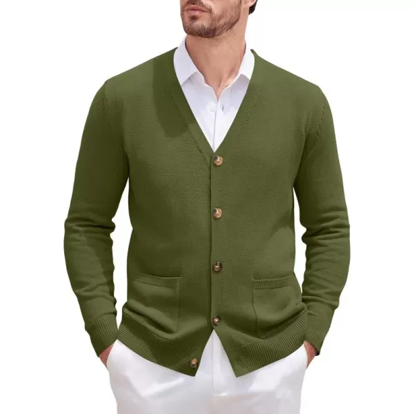 COOFANDY Men's Cardigan Sweater Long Sleeve Casual V Neck Button Down Knitted Sweater with Pockets