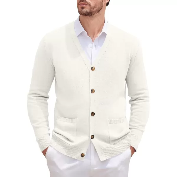 COOFANDY Men's Cardigan Sweater Long Sleeve Casual V Neck Button Down Knitted Sweater with Pockets