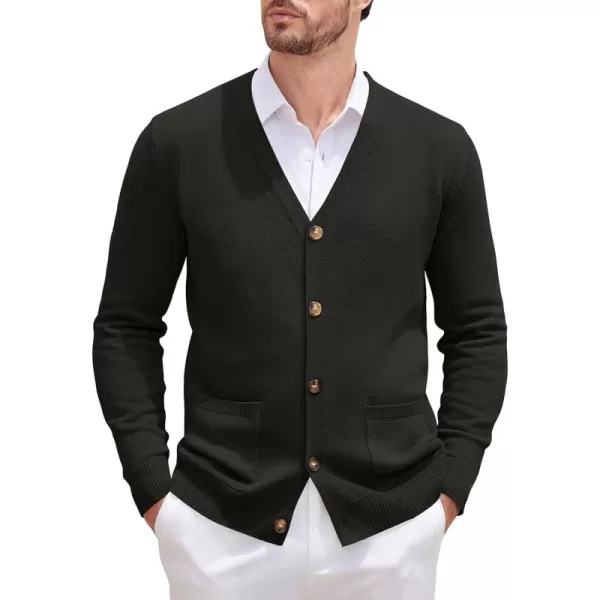 COOFANDY Men's Cardigan Sweater Long Sleeve Casual V Neck Button Down Knitted Sweater with Pockets