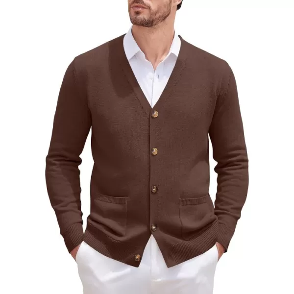 COOFANDY Men's Cardigan Sweater Long Sleeve Casual V Neck Button Down Knitted Sweater with Pockets