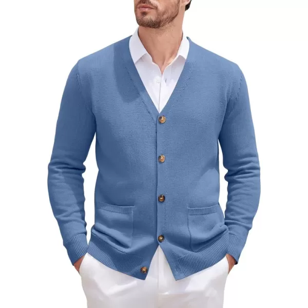 COOFANDY Men's Cardigan Sweater Long Sleeve Casual V Neck Button Down Knitted Sweater with Pockets