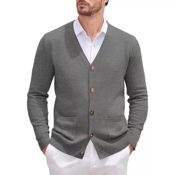 COOFANDY Men's Cardigan Sweater Long Sleeve Casual V Neck Button Down Knitted Sweater with Pockets
