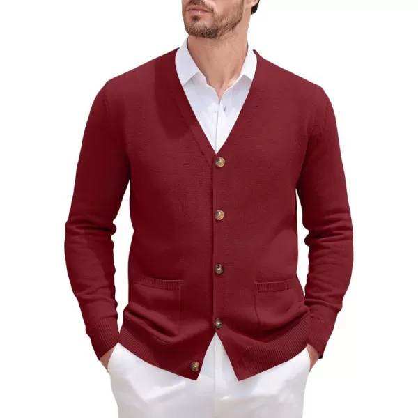 COOFANDY Men's Cardigan Sweater Long Sleeve Casual V Neck Button Down Knitted Sweater with Pockets