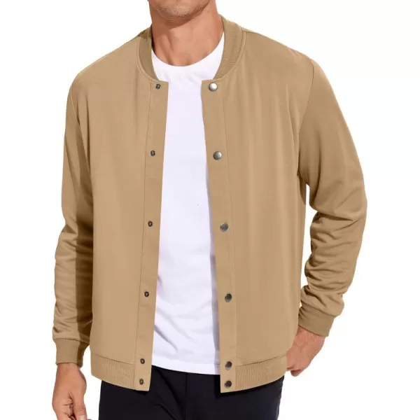 COOFANDY Men's Casual Lightweight Jacket Baseball Letterman Snap Button Jacket
