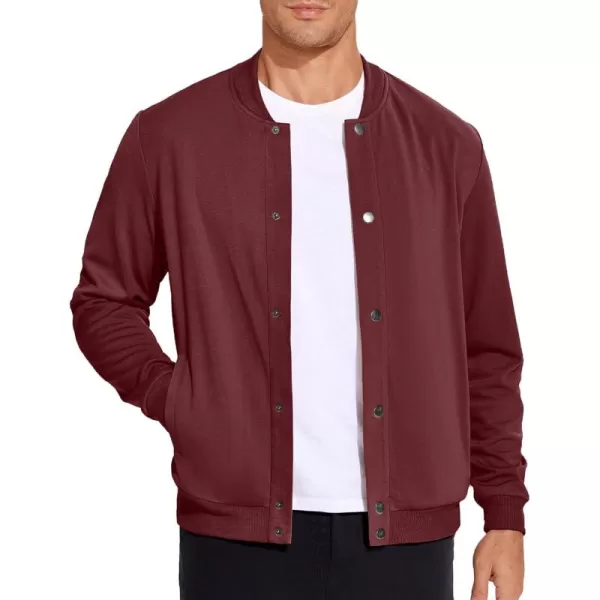 COOFANDY Men's Casual Lightweight Jacket Baseball Letterman Snap Button Jacket