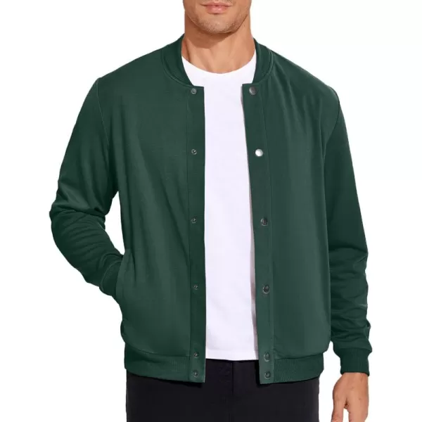 COOFANDY Men's Casual Lightweight Jacket Baseball Letterman Snap Button Jacket