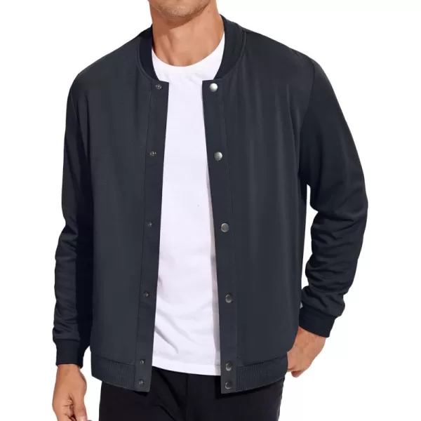 COOFANDY Men's Casual Lightweight Jacket Baseball Letterman Snap Button Jacket