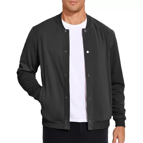 COOFANDY Men's Casual Lightweight Jacket Baseball Letterman Snap Button Jacket