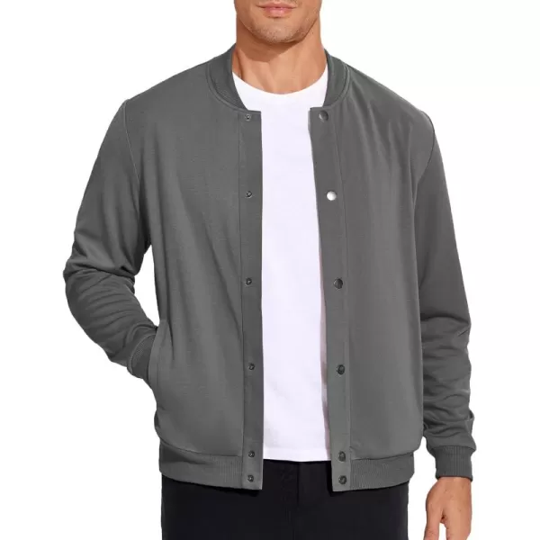 COOFANDY Men's Casual Lightweight Jacket Baseball Letterman Snap Button Jacket