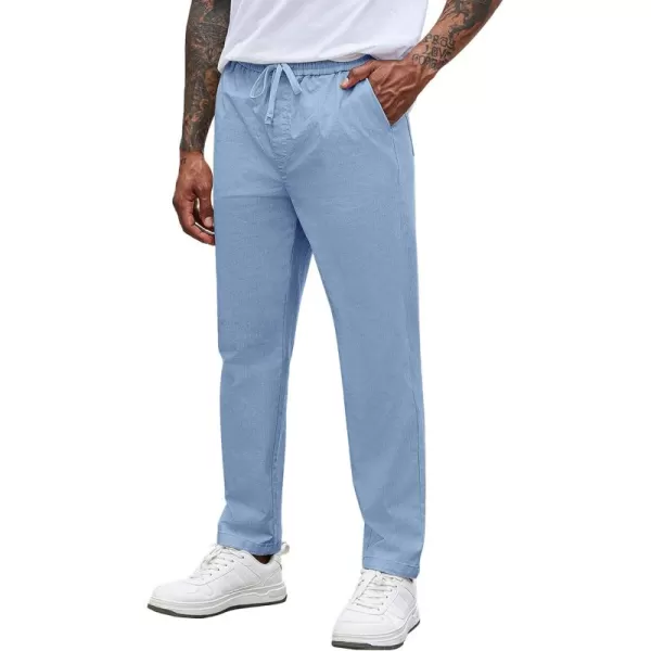 COOFANDY Mens Casual Pants Elastic Waist Drawstring Chino Pants Tapered Cotton Twill Trousers with Pockets