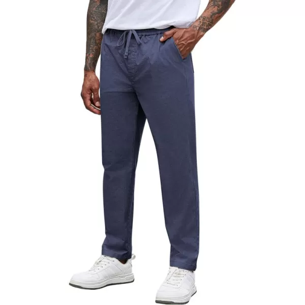 COOFANDY Mens Casual Pants Elastic Waist Drawstring Chino Pants Tapered Cotton Twill Trousers with Pockets