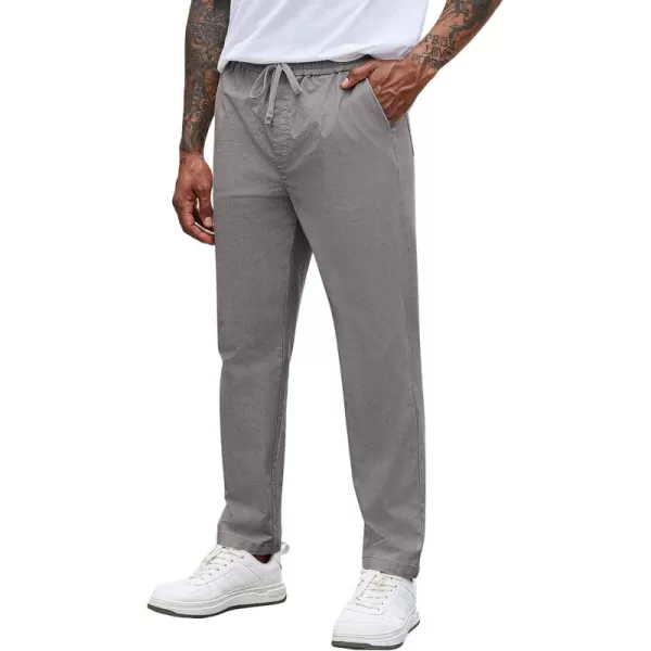 COOFANDY Mens Casual Pants Elastic Waist Drawstring Chino Pants Tapered Cotton Twill Trousers with Pockets