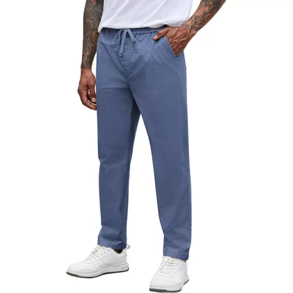 COOFANDY Mens Casual Pants Elastic Waist Drawstring Chino Pants Tapered Cotton Twill Trousers with Pockets