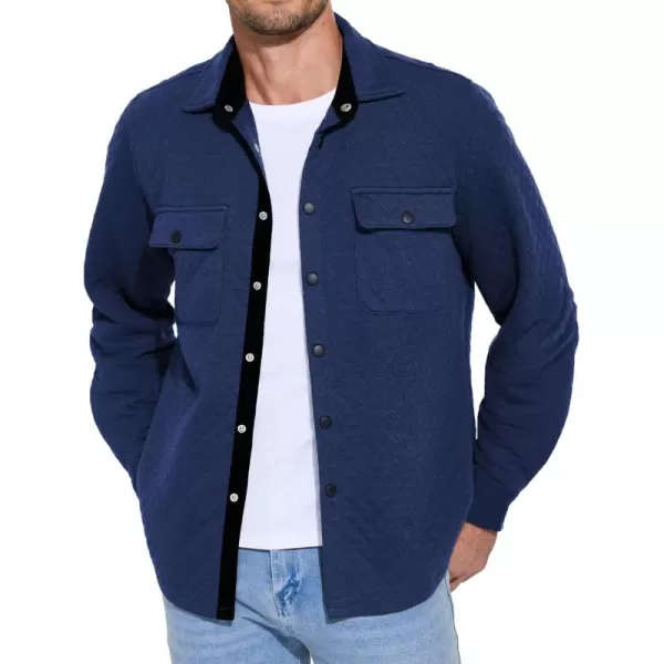 COOFANDY Men's Casual Shirt Jacket Lightweight Shacket Jacket Quilted Button Down Jackets