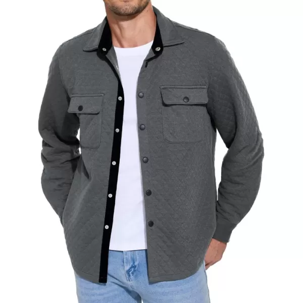COOFANDY Men's Casual Shirt Jacket Lightweight Shacket Jacket Quilted Button Down Jackets