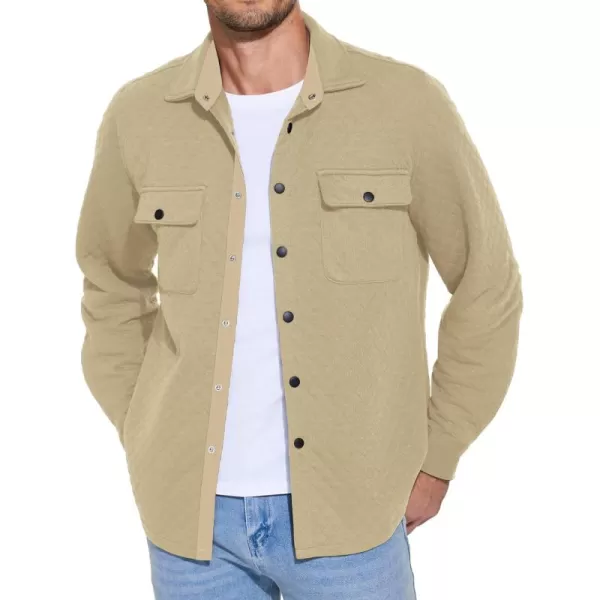 COOFANDY Men's Casual Shirt Jacket Lightweight Shacket Jacket Quilted Button Down Jackets