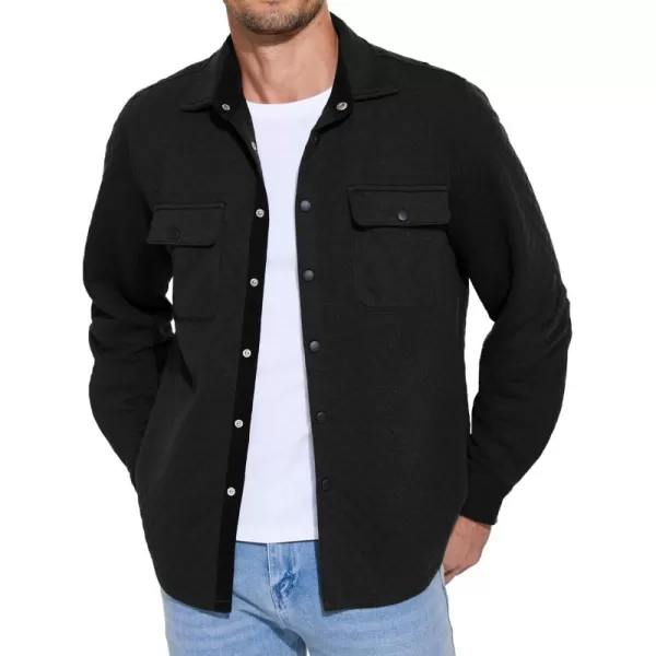 COOFANDY Men's Casual Shirt Jacket Lightweight Shacket Jacket Quilted Button Down Jackets