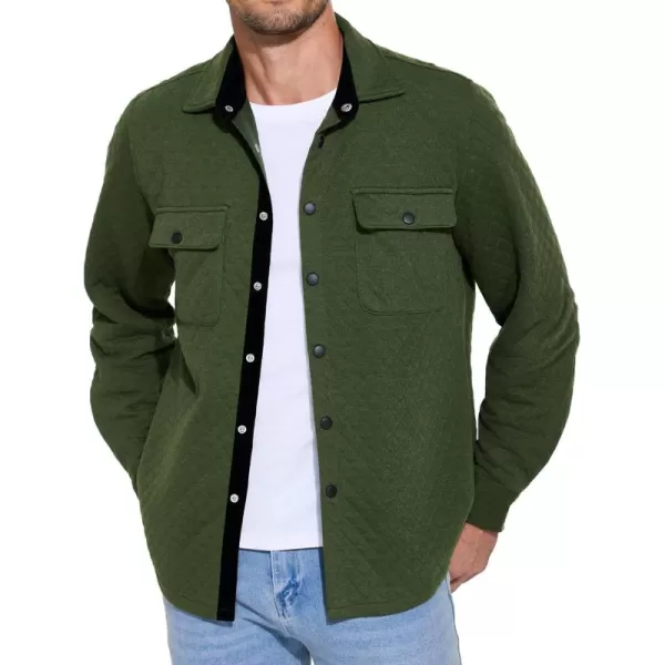 COOFANDY Men's Casual Shirt Jacket Lightweight Shacket Jacket Quilted Button Down Jackets