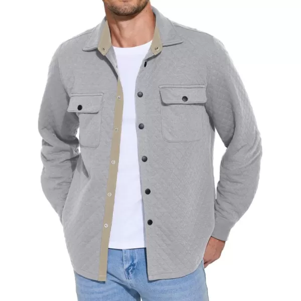 COOFANDY Men's Casual Shirt Jacket Lightweight Shacket Jacket Quilted Button Down Jackets