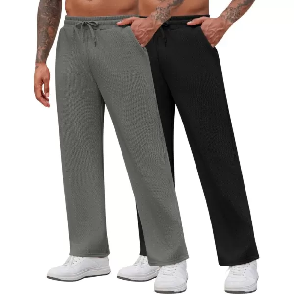 COOFANDY Men's Casual Sweatpants Elastic Waist Drawstring Lounge Pants Straight Leg Trousers with Pockets