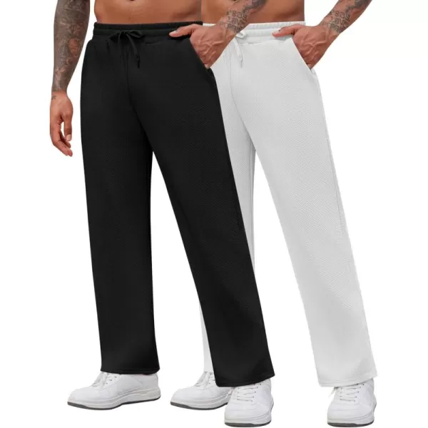 COOFANDY Men's Casual Sweatpants Elastic Waist Drawstring Lounge Pants Straight Leg Trousers with Pockets