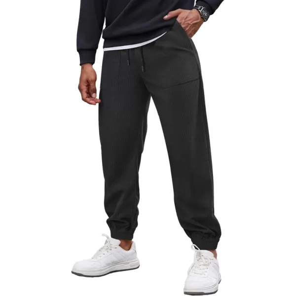COOFANDY Men's Corduroy Pants Drawstring Elastic Waist Casual Tapered Trousers Fashion Streetwear Joggers with Pockets