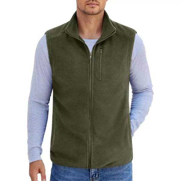 COOFANDY Men's Lightweight Fleece Vest Sleeveless Zip Up Warm Jacket Casual Outerwear Vests With Pockets