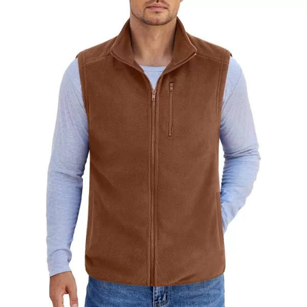COOFANDY Men's Lightweight Fleece Vest Sleeveless Zip Up Warm Jacket Casual Outerwear Vests With Pockets