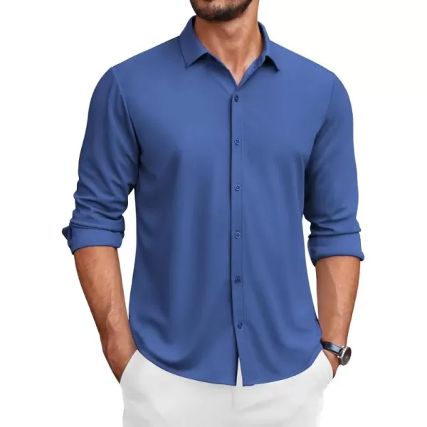 COOFANDY Men's Long Sleeve Wrinkle Free Shirts Button Down Casual Stretch Dress Shirt