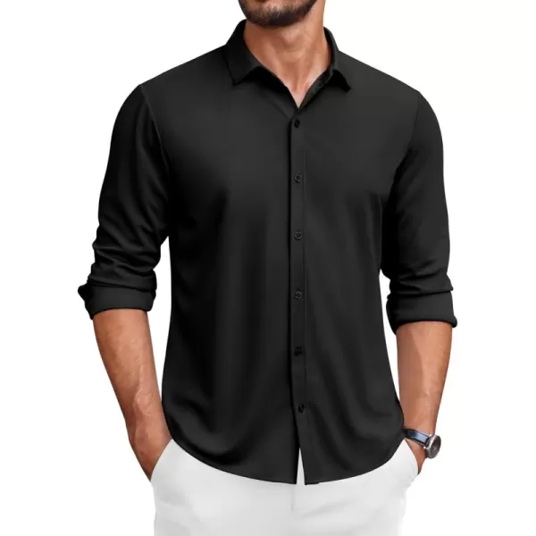 COOFANDY Men's Long Sleeve Wrinkle Free Shirts Button Down Casual Stretch Dress Shirt
