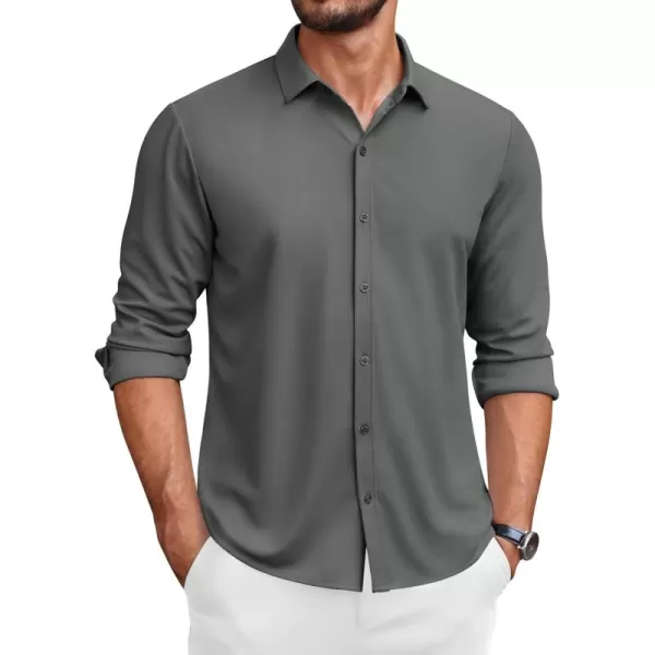 COOFANDY Men's Long Sleeve Wrinkle Free Shirts Button Down Casual Stretch Dress Shirt