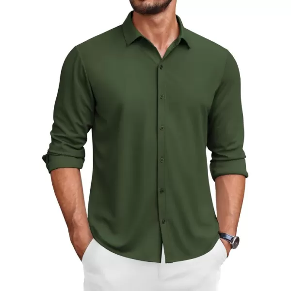 COOFANDY Men's Long Sleeve Wrinkle Free Shirts Button Down Casual Stretch Dress Shirt
