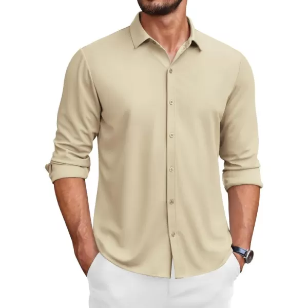 COOFANDY Men's Long Sleeve Wrinkle Free Shirts Button Down Casual Stretch Dress Shirt